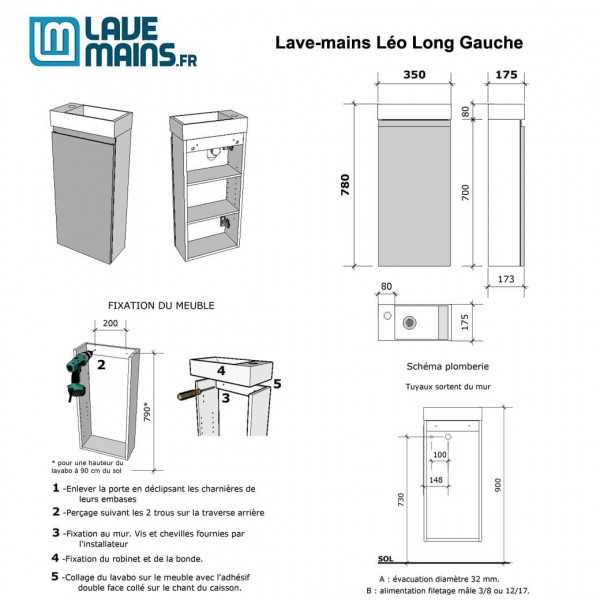 Lave-mains Léo Long